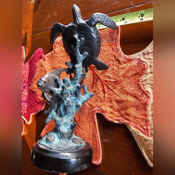 Bronze and mable decorative display.  Nautical theme. - Picture 2 of 8